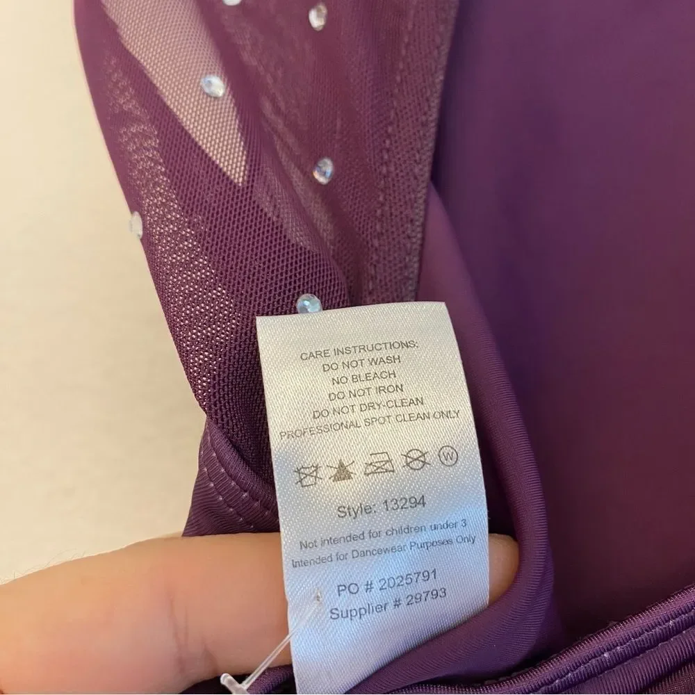 WEISSMAN Dance Costume purple rhinestones ombre Have Mercy 13294 MC 10/12 - Picture 7 of 14